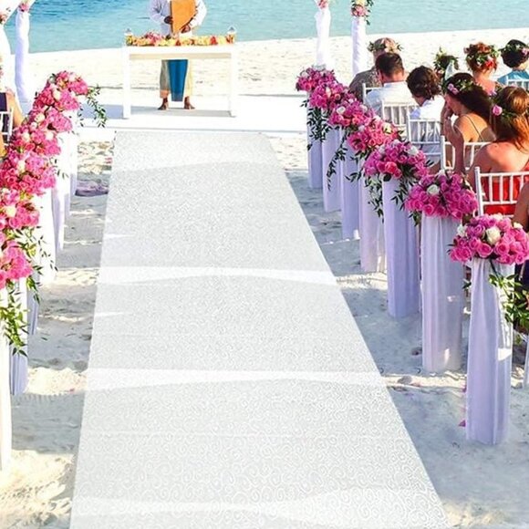 Modern romance wedding aisle runner Princess swirl scroll flourish 100 feet long - Picture 7 of 7